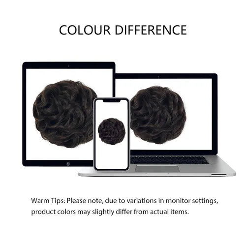 Vista 8 de Rose bud Extensiones de Cabello para Mujer en Forma de Moño Desordenado, Banda Elástica para Updo, Cabello Rizado y Desordenado, Scrunchie