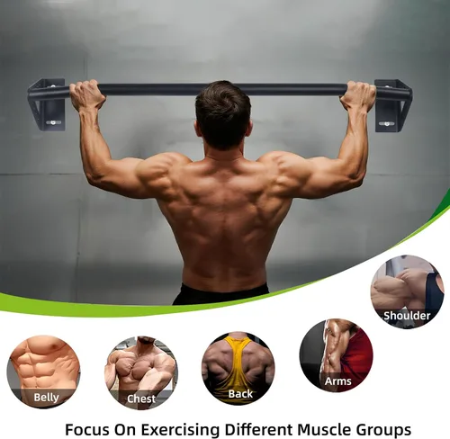 Vista 4 de Wall Mounted Pull Up Bar Doorway, Heavy Duty Strength Training Pull-Up & Chin Up Bars for Doorframe, Support Beam or Joist Mount Thick Metal Sturdy