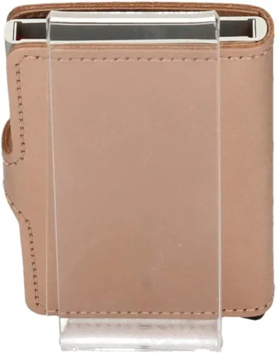 Vista 4 de SECRID Mini billetera, color rosa, piel auténtica con protección RFID, capacidad para hasta 12 tarjetas