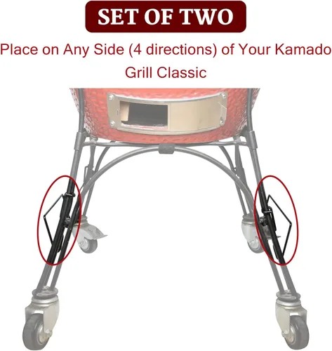 Vista 4 de Rejilla para parrilla Kamado Grill Classic Grills de acero con recubrimiento en polvo, accesorio perfecto para almacenar rejilla de parrilla