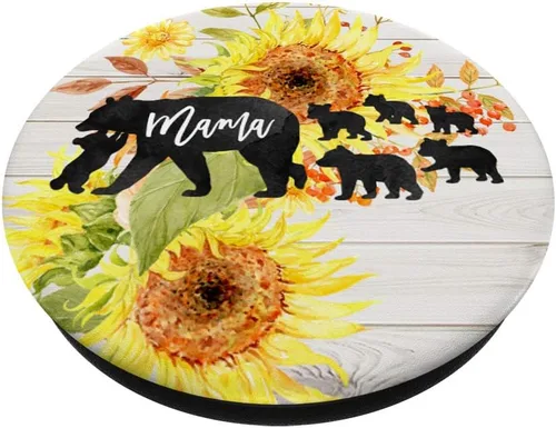 Vista 2 de Mama Bear - Juego de 6 vasos para bebé, diseño de girasoles de madera color blanco, Negro