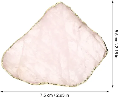 Vista 6 de Luxshiny Posavasos de cuarzo rosa, ágata de cristal, posavasos de piedra geoda, rebanadas de piedras preciosas irregulares para bar bebidas