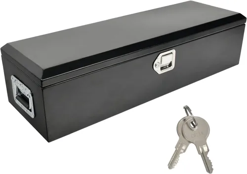 Vista 10 de Caja de herramientas de acero negro de 24 pulgadas, para camioneta, coche, remolque, almacenamiento en exterior, organizador de herramientas