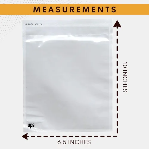 Vista 5 de Paquete de 1000 fundas para etiquetas de envío de UPS de 6.5 x 10 pulgadas, bolsas transparentes autoadhesivas de embalaje, sobres impermeables