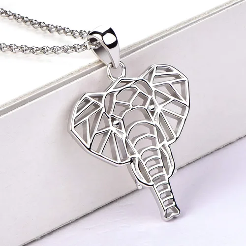 Vista 4 de JO WISDOM Collar de elefante para mujer, plata de ley 925, amuleto de animales de la suerte