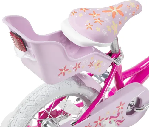 Vista 5 de JOYSTAR Unicorn Kids Bike for Girls Ages 2-9 Years Old, 12 14 16 18 Inch Kids Bike with Training Wheels, Doll Seat, Streamers and Basket, Toddler