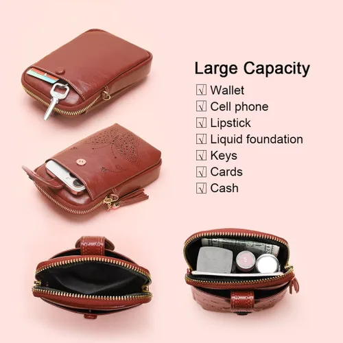 Vista 5 de APHISON Mini Cell Phone Purse, Leather Small Crossbody Bags for Women, Lightweight Cute Purses for teen girls