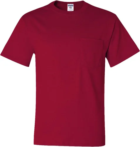 Vista 22 de Jerzees Camiseta pesada con cuello redondo y bolsillo en el pecho para hombre