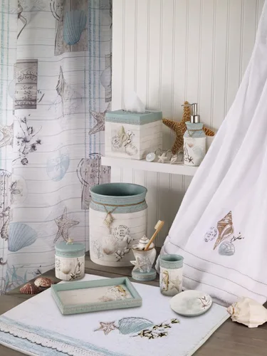 Vista 2 de Avanti Linens - Toalla de mano, algodón suave y absorbente, decoración de baño inspirada en la granja (colección de conchas de granja)