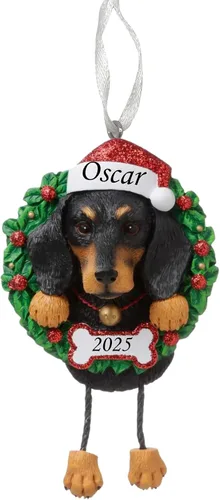 Vista 16 de Adorno personalizado para 2025, raza pura de perro Beagle, adorno para árbol de Navidad, decoración profesional personalizada, regalo para cachorro