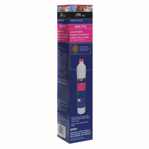 Vista 3 de Watts Premier H2O-F13 Cartucho de filtro de carbón de bloque LVOC Pure H2O de repuesto para sistemas de filtración de agua bajo encimera