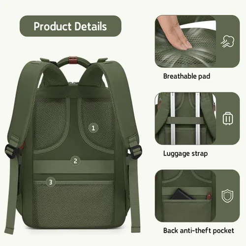 Vista 3 de Maelstrom Mochila para pañales, 30L verde militar