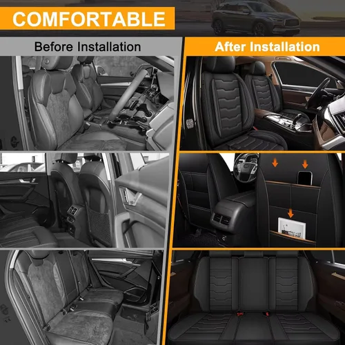 Vista 5 de TTX LIGHTING Fundas de asiento de automóvil personalizadas para Mazda CX5 2013-2025: CX-5 juego completo de fundas de asiento impermeables de piel