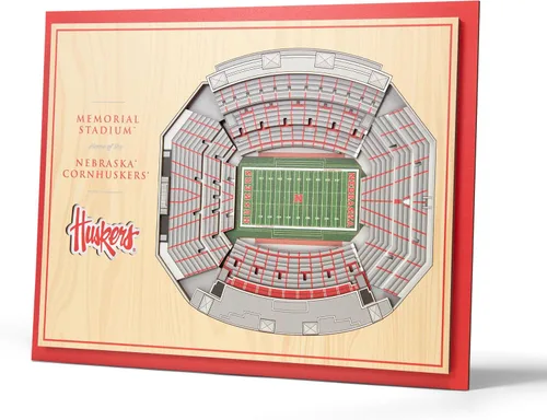 Vista 25 de YouTheFan - Póster para pared de la NCAA, vista de estadio en 3D de 5 niveles, Marrón