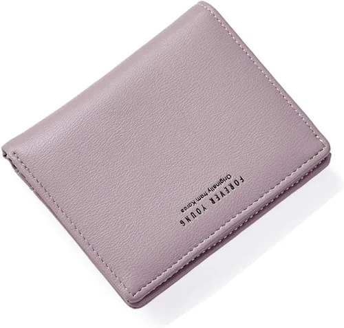 Vista 8 de Carteras para Mujeres Pequeña Billetera de Cuero Bifold de Bolsillo para Damas Mini Monedero Corto Azul