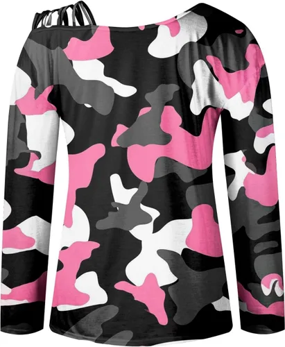 Vista 3 de COTECRAM Blusa sexy de manga larga con hombros descubiertos para otoño e invierno 2023