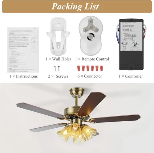 Vista 8 de Kit universal de control remoto para ventilador de techo, compatible con Hunter, Harbor Breeze Hampton Bay, ventiladores de control de 3 velocidades