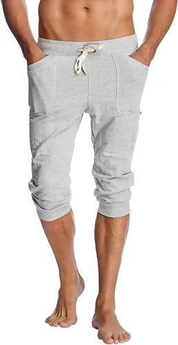 Vista 8 de 4-rth Pantalón deportivo de yoga con puños para hombre, tejido de rizo francés modal, hecho en Estados Unidos, ajuste elástico, estilo europeo