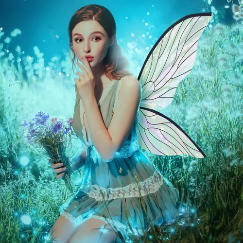 Vista 6 de Jenaai 2 piezas de alas de hada de mariposa para Halloween, accesorios de disfraz para niñas y mujeres adultas con varita para fiesta de cosplay