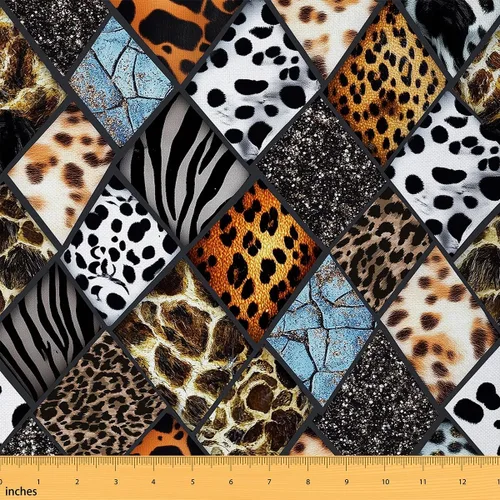 Vista 136 de Tela con Estampado de Leopardo por Yarda, Tela de Tapicería de Guepardo Africano Vida Silvestre para Sillas Sofá, Tela Impermeable de Piel de Animal