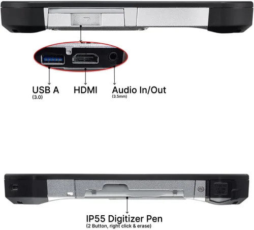 Vista 3 de Toughbook Panasonic G1, FZ-G1 MK5, tableta resistente, Intel Core i5-7300U, 8 GB de RAM, 256 GB SSD, código de barras 2D, 4G LTE, Windows 11 Pro