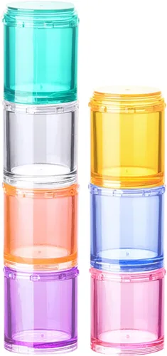 Vista 8 de Organizador de píldoras apilable, estuche de píldoras de viaje de 7 días, pastillero para bolsillo, contenedor portátil de vitaminas y medicamentos