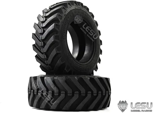 Vista 3 de LESU 1/14 Neumáticos de goma traseros hidráulicos para Aoue Bl71 Radio Control Excavadora Cargador Modelo para Accesorios