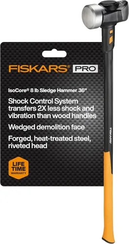 Vista 12 de Fiskars IsoCore - Martillo de trineo de 4 libras para demolición y clavado con reducción de impacto, 14 pulgadas