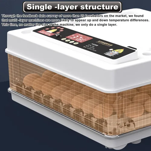 Vista 5 de Automatic Egg Incubator Brooding Machine Chicken Incubator Home Incubator Controller Farm 64-128 Egg Incubator with Automatic Temperature/Humidity
