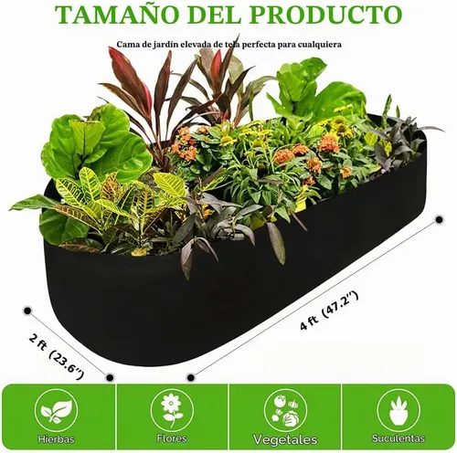 Vista 4 de Cama de jardín elevada de tela, bolsa de cultivo de jardín