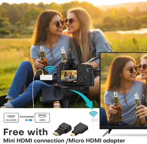 Vista 8 de HDMI inalámbrico para transmisión, kit de transmisor y receptor, baja latencia 1080P Full HD salida de video/audio, rango de 165 pies/50M con doble