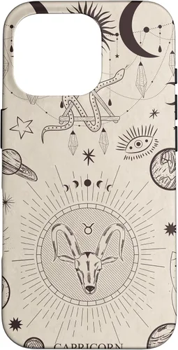 Vista 20 de Estuche estético para iPhone 12/12 Pro astrológico celestial con signo del zodiaco Capricornio