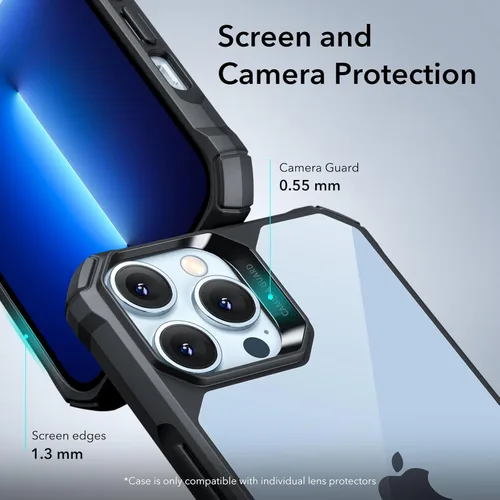 Vista 3 de ESR Funda para iPhone 13 Pro Max, Protección de Grado Militar con Esquinas que Absorben Impactos, Parte Trasera Acrílica Resistente a Rayones