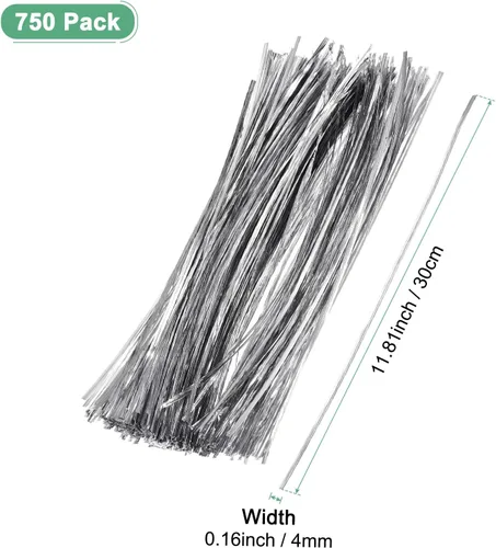 Vista 3 de M METERXITY Paquete de 750 corbatas de metal de 12 pulgadas para Navidad, decoración de fiestas, plantas de jardín, envoltura de regalos, pan