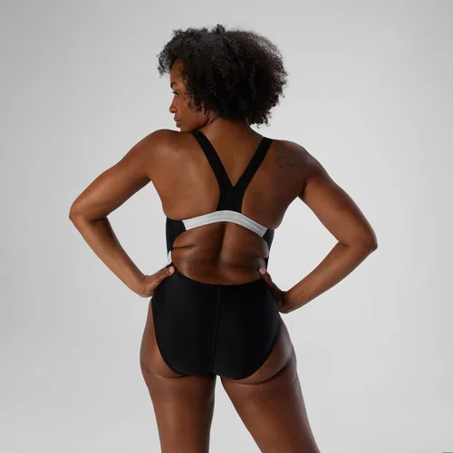 Vista 2 de Speedo Traje de baño de una pieza para mujer Creora Highclo Quantum Splice de corte alto sólido