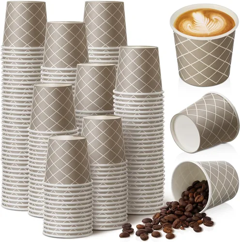 Vista 9 de Rtteri 100 Piezas Tazas de Café Desechables de 3 onzas Tazas de Espresso Desechables Tazas de Papel Pequeñas Tazas de 3 onzas para Café Té Cacao