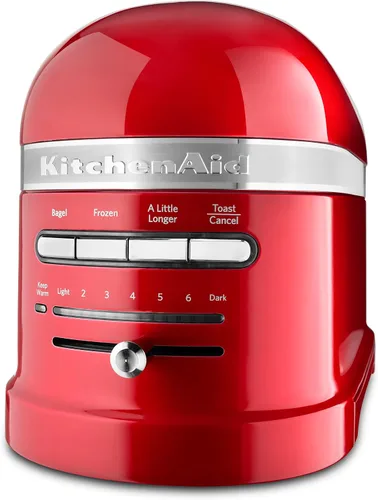 Vista 2 de KitchenAid Tostadora automática de 2 rebanadas Pro Line con ranuras extra anchas KMT2203CA, color rojo manzana caramelo