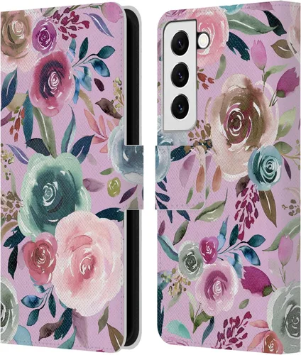 Vista 176 de Head Case Designs Officially Licensed Ninola Abstract Poppies Lilac Floral Leather Wallet Case Compatible with Samsung Galaxy A07 4G