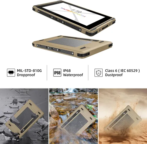 Vista 8 de HUGEROCK X7 Tablet resistente de 7 pulgadas, 2600nit luz solar legible, 8+128GB Android 13 tabletas impermeables para exteriores Moto Drone Cámara