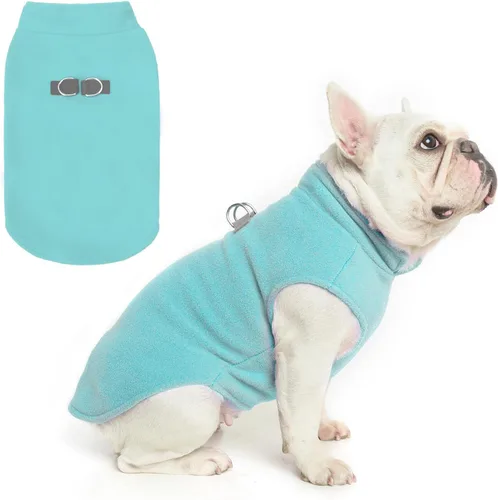 Vista 10 de BEAUTYZOO Chaleco de vellón para perros pequeños, de invierno y clima frío, con anillo en D, con anillo en D para correa, resistente al viento, rojo
