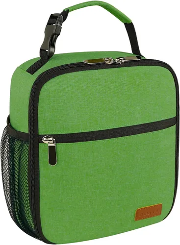 Vista 13 de Femuar Bolsa de almuerzo para hombres, mujeres y adultos, pequeña para oficina, trabajo, picnic, bolsa de almuerzo portátil reutilizable, color negro