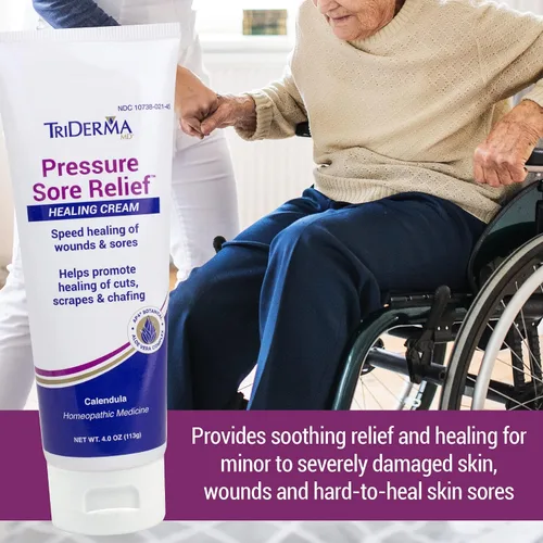 Vista 2 de Crema de Alivio y Curación de Úlceras por Presión TriDerma MD para Llagas de Cama, Úlceras por Presión, Curación de Heridas, Piel Abrazada y Úlceras