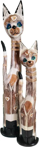 Vista 2 de Gatos de madera surtidos con diferentes patrones (Calico, pequeño y mediano: 24 y 32 pulgadas)