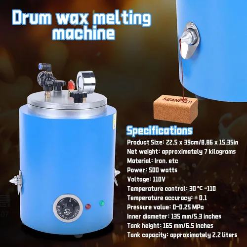 Vista 9 de Inyector de cera de 2.2L, máquina de inyector de cera de 500W, Máquina de fundición de cera de temperatura ajustable 86.0 °F-230.0 °F, Máquina