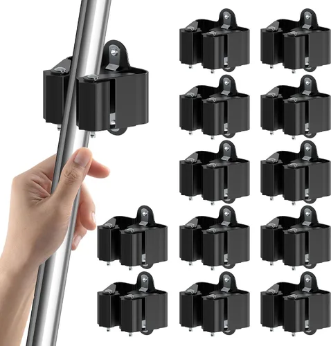 Vista 3 de 3-H - Soporte de pared para escobas, 8 unidades, clips organizadores de escoba y trapeador de acero inoxidable resistente, soportes de montaje