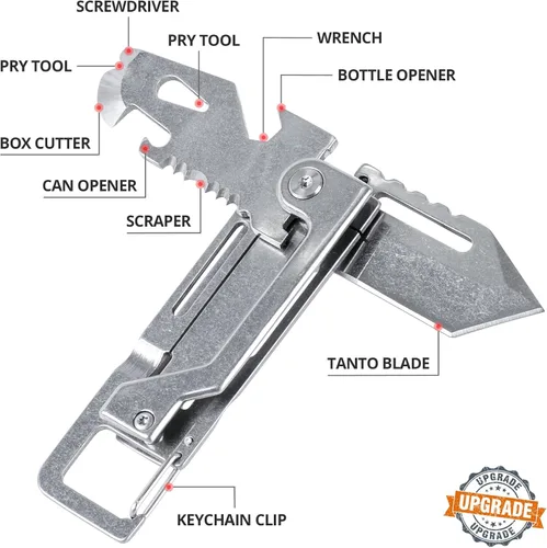 Vista 2 de EDCFANS Llavero multiherramienta con cuchillo, llaveros multiherramienta, regalos del Día del Padre para hombres, cuchillos de bolsillo Tanto