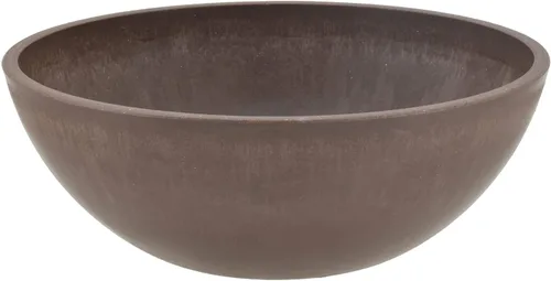 Vista 2 de PSW Pot Collection M20C - Maceta baja de plástico compuesto de piedra/madera de 8 pulgadas, sin orificio de drenaje (perforable), maceta