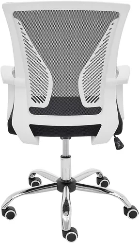 Vista 4 de Modern Home Zuna Silla de oficina con respaldo medio, respaldo ergonómico de malla con respaldo de malla (color blanco/negro)