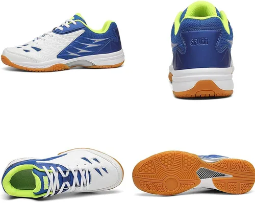 Vista 4 de Maylrvjv Zapatos de bádminton para hombre, ligeros, resistentes al desgaste, para entrenamiento de cancha, raqueta, squash, tenis atléticos