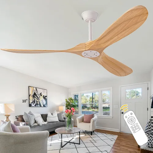 Vista 11 de Ventilador de techo negro de 36 pulgadas sin luces, pequeños ventiladores de techo de madera sin luces con control remoto, 3 aspas, hélice